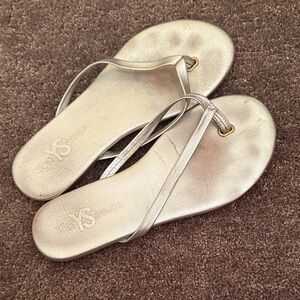 Yosi Samra Metallic Silver Sandals